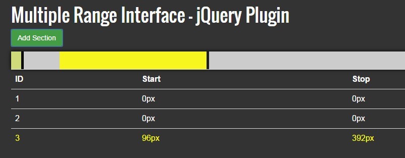 jQuery Multiple Range Interface